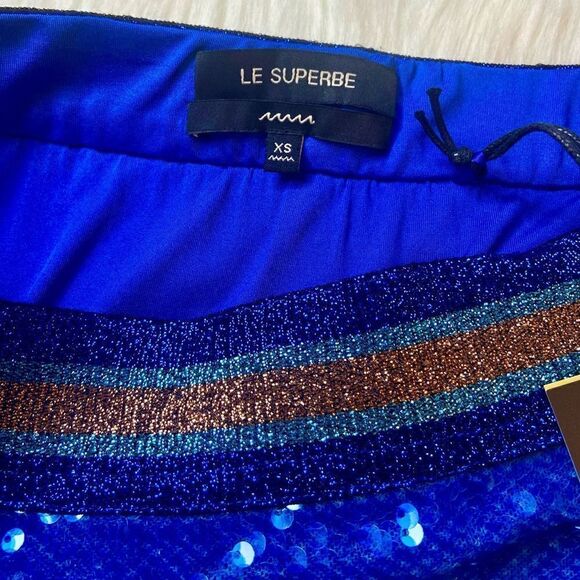 NWT Le Superbe Liza Skirt in Blue Sequin Shine - Picture 10 of 11